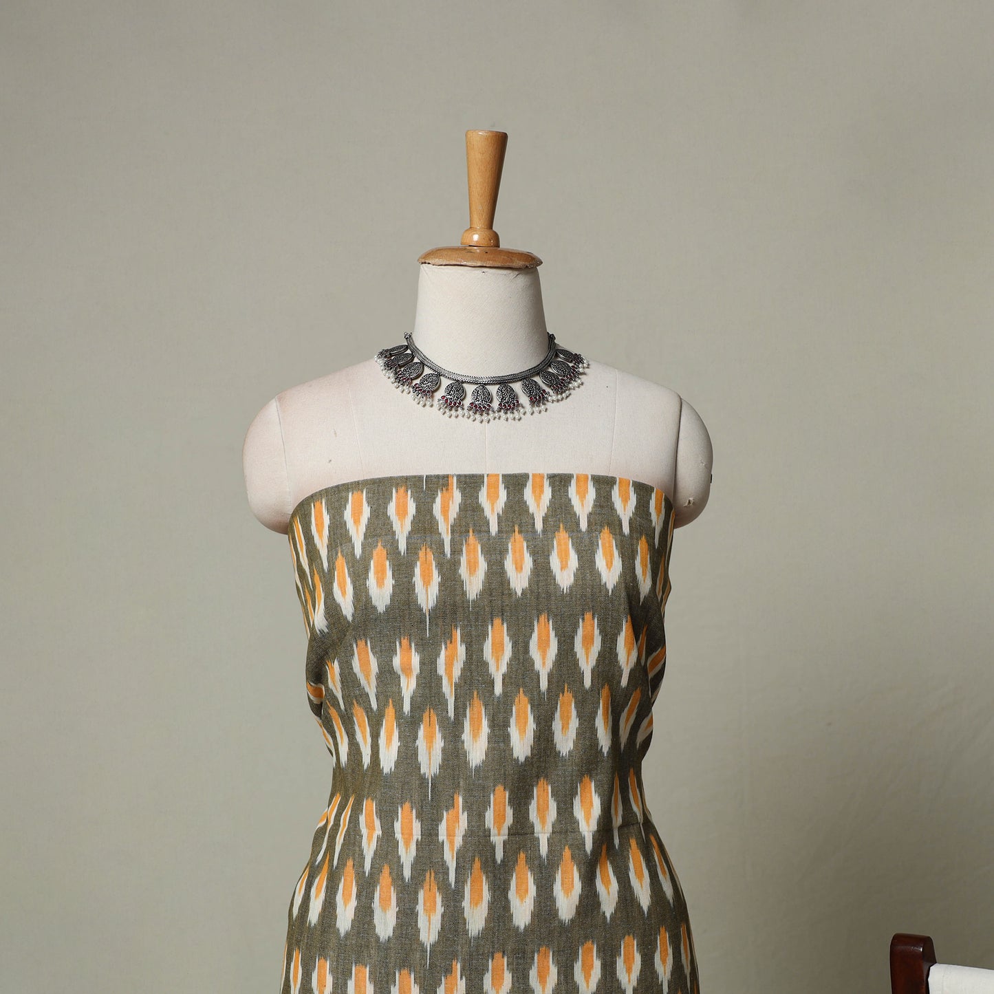 Pochampally Ikat Weave 3pc Cotton Unstitched Dress Material Suit Set 11