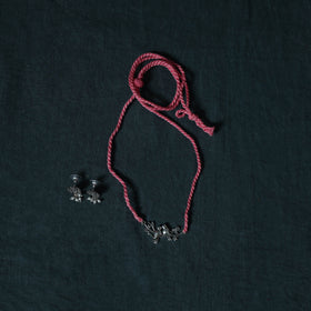 Leheriya Tie-Dye Cotton 2pc Unstitched Dress Material Kurta Set with Jewellery Set 27