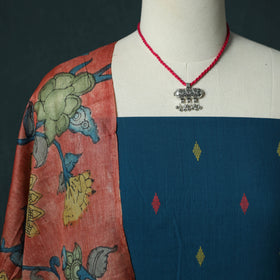 Jacquard Woven 2pc Cotton Unstitched Dress Material Kurta Set with Jewellery 18