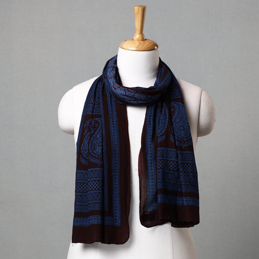 Blue - Bagh Hand Block Printed Cotton Stole
