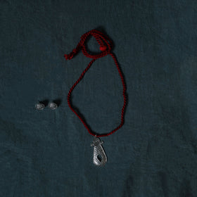 Leheriya Tie-Dye Cotton 2pc Unstitched Dress Material Kurta Set with Jewellery Set 29