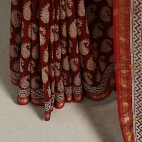 Natural Dyed Maheshwari Silk Bagh Print Saree