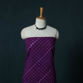 Leheriya Tie-Dye Cotton 2pc Unstitched Dress Material Kurta Set with Jewellery Set 30