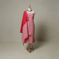 Pochampally Ikat Weave 3pc Cotton Unstitched Dress Material Suit Set 13