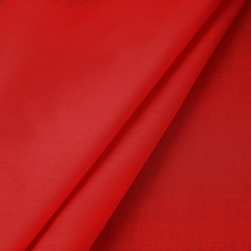 Red - Prewashed Plain Dyed Mul Cotton Fabric