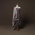 Black - Natural Dyed Cotton 3pc Unstitched Hand Block Bagh Print Dress Material Suit Set 02