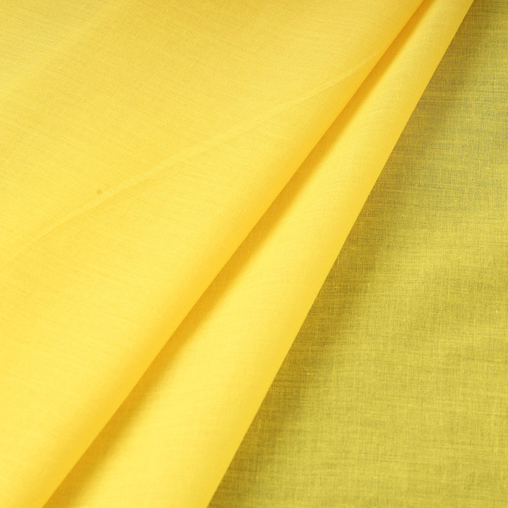 Yellow - Prewashed Plain Dyed Mul Cotton Fabric