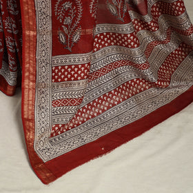 Natural Dyed Maheshwari Silk Bagh Print Saree