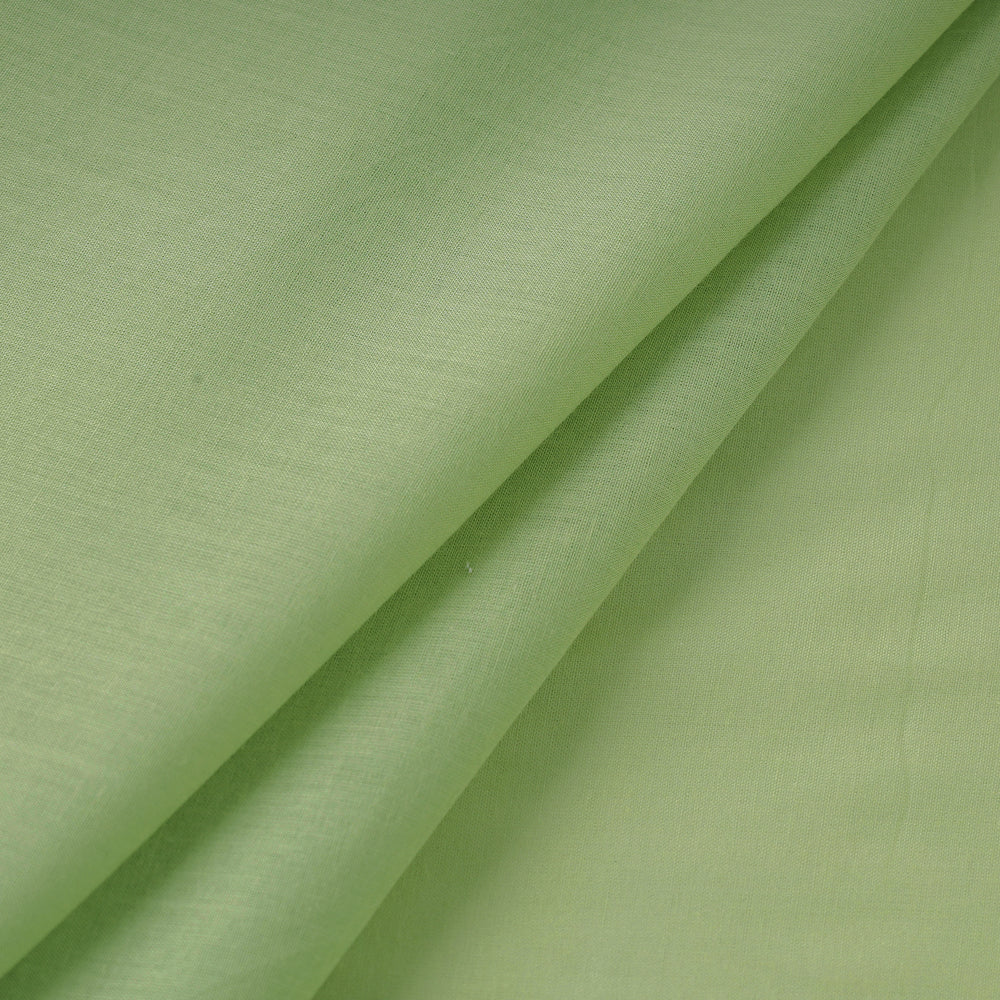 Green - Prewashed Plain Dyed Mul Cotton Fabric