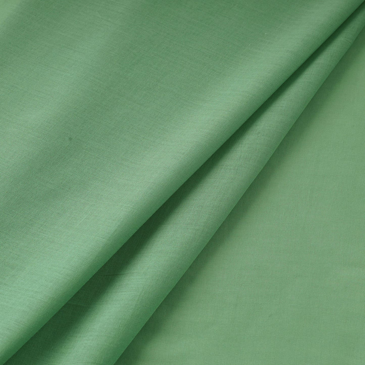 Green - Prewashed Plain Dyed Mul Cotton Fabric