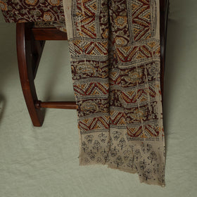 Pedana Kalamkari Hand Block Print Natural Dyed Cotton 3pc Unstitched Dress Material Suit Set 01