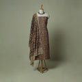 Pedana Kalamkari Hand Block Print Natural Dyed Cotton 3pc Unstitched Dress Material Suit Set 01