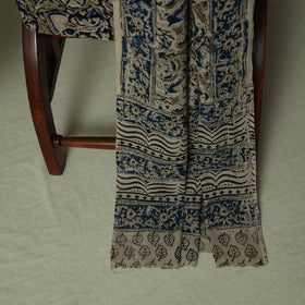 Pedana Kalamkari Hand Block Print Natural Dyed Cotton 3pc Unstitched Dress Material Suit Set 02