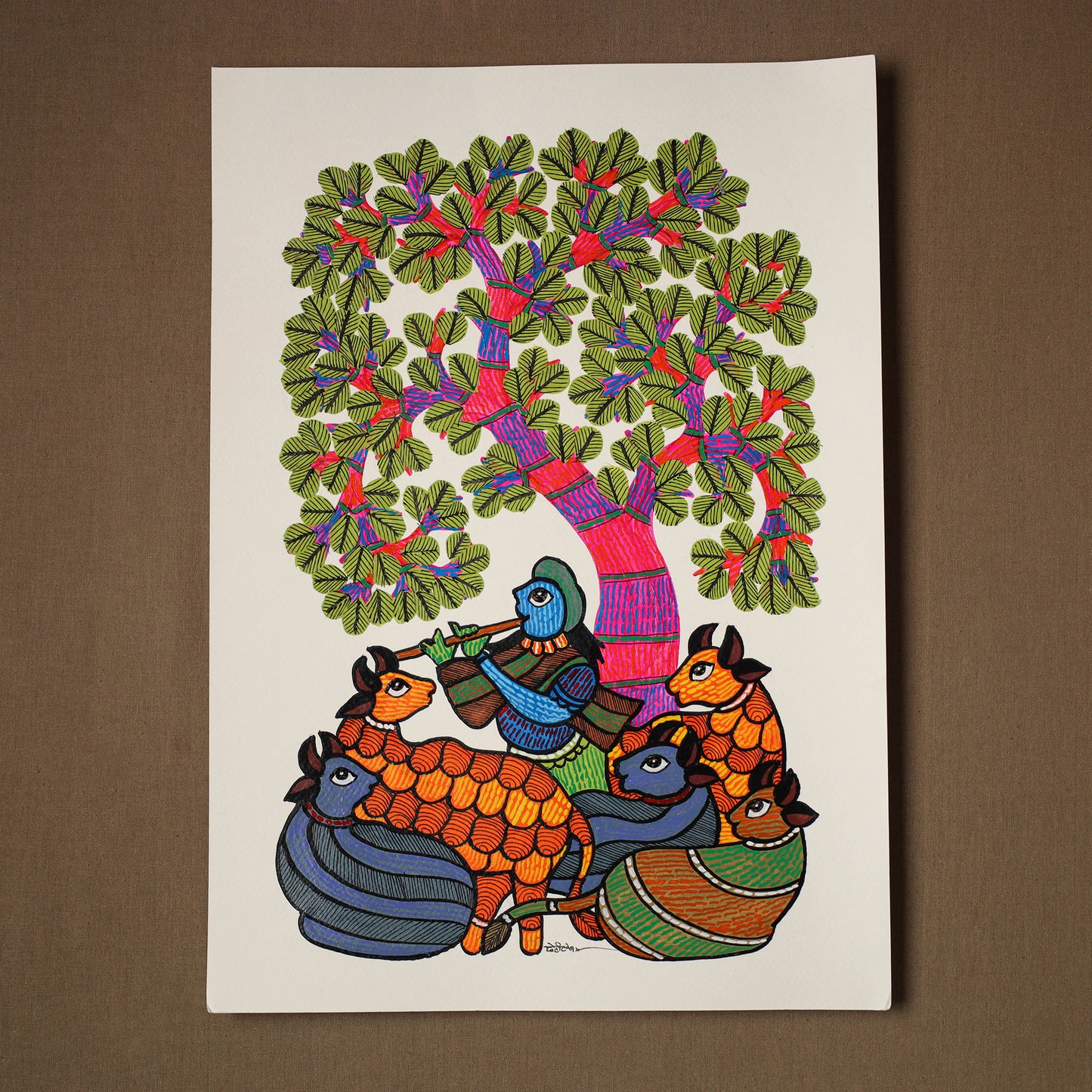 Multicolor - original folk art gond painting by choti tekam