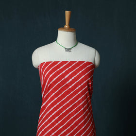 Leheriya Tie-Dye Cotton 2pc Unstitched Dress Material Kurta Set with Jewellery Set 36