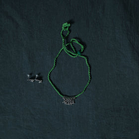 Leheriya Tie-Dye Cotton 2pc Unstitched Dress Material Kurta Set with Jewellery Set 36