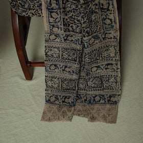 Pedana Kalamkari Hand Block Print Natural Dyed Cotton 3pc Unstitched Dress Material Suit Set 04