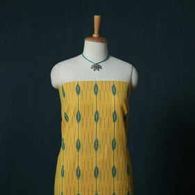 Pochampally Ikat Cotton 2pc Unstitched Dress Material Kurta Set with Jewellery Set 37