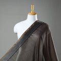  Brown Mercerised Cotton Zari Border Dharwad Fabric
