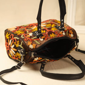 Black Kashmiri Crewel Hand Embroidery Handbag