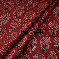 Red - Block Print Cotton Ajrakh Fabric 01