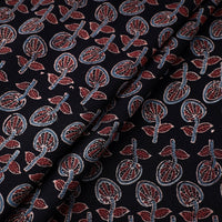 Black - Block Print Cotton Ajrakh Fabric 02