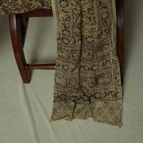 Pedana Kalamkari Hand Block Print Natural Dyed Cotton 3pc Unstitched Dress Material Suit Set 07