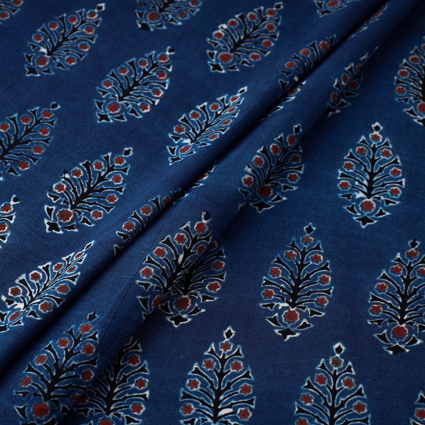 Blue - Block Print Cotton Ajrakh Fabric 03