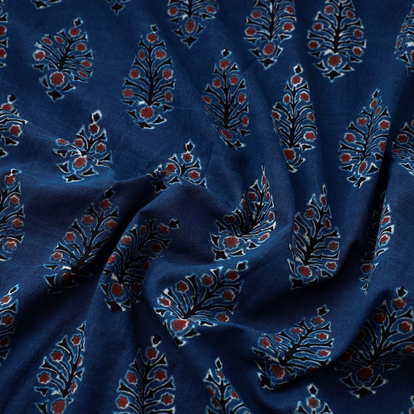 Blue - Block Print Cotton Ajrakh Fabric 03