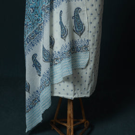 Jacquard Cotton 2pc Unstitched Dress Material Kurta Set with Jewellery Set 40