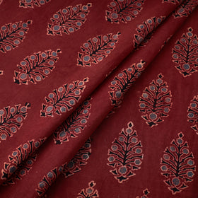 Buy Red Block Print Cotton Ajrakh Fabric Online