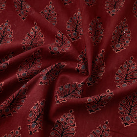 Buy Red Block Print Cotton Ajrakh Fabric Online