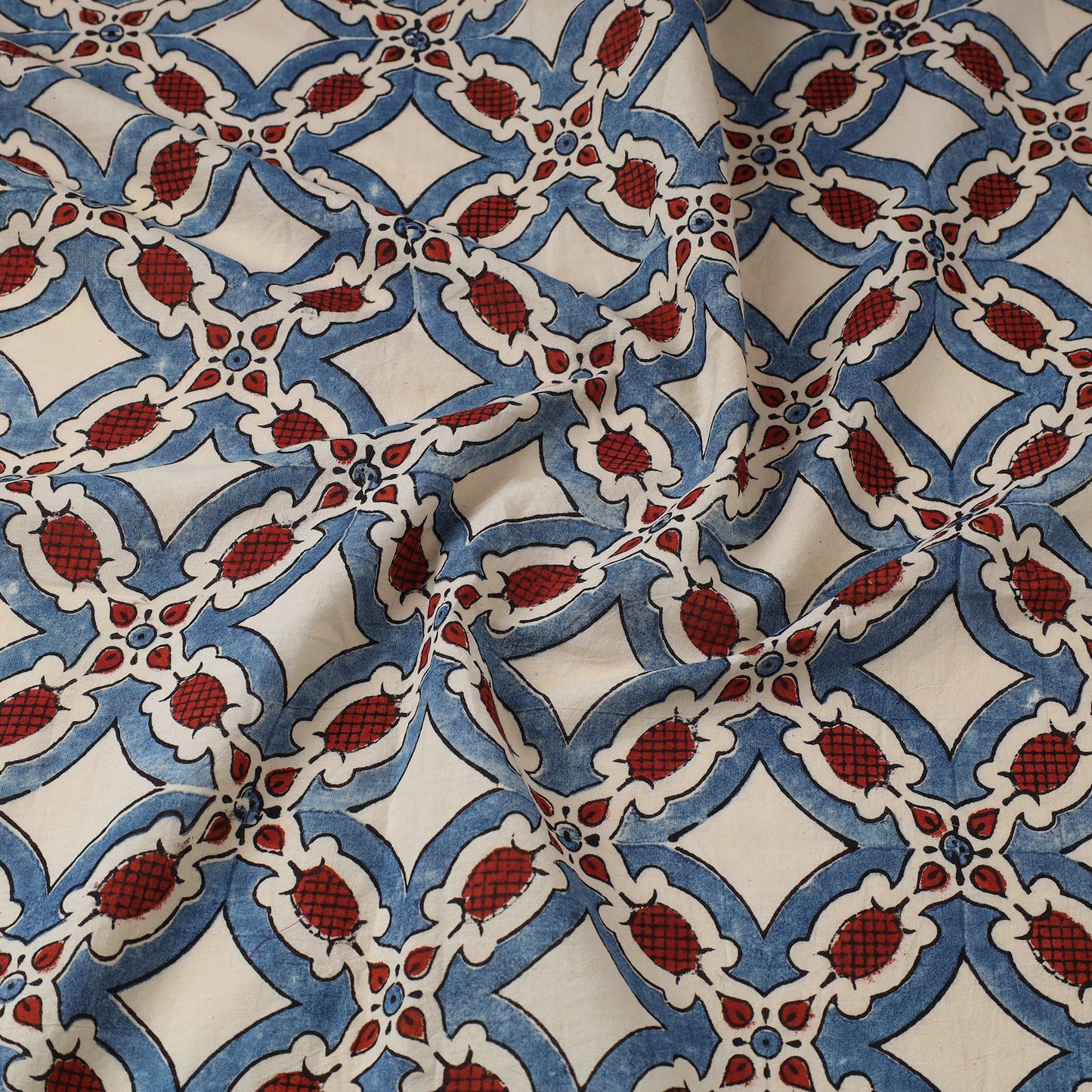 Ajrakh Block Printed Cotton Precut Fabric (3 meter) 90
