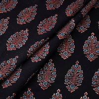 Black - Block Print Cotton Ajrakh Fabric 05