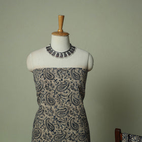 Pedana Kalamkari Hand Block Print Natural Dyed Cotton 3pc Unstitched Dress Material Suit Set 09