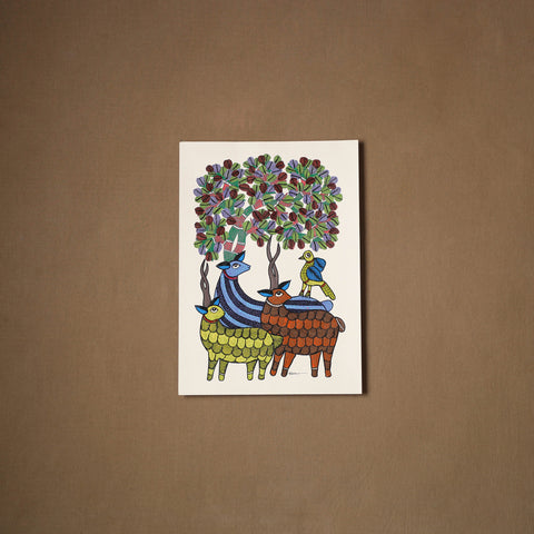 Multicolor - original folk art gond painting by choti tekam