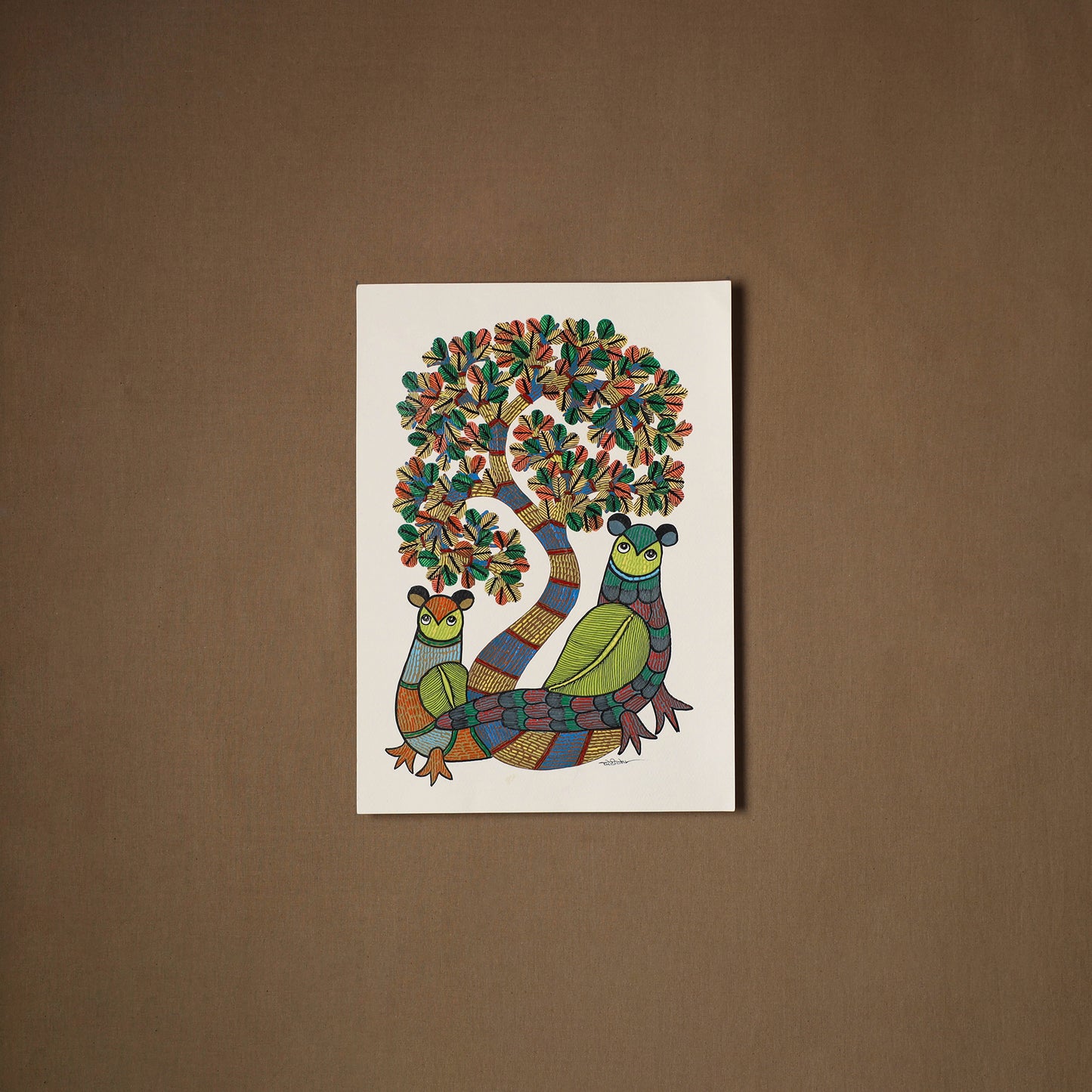 Multicolor - original folk art gond painting by choti tekam
