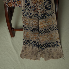 Pedana Kalamkari Hand Block Print Natural Dyed Cotton 3pc Unstitched Dress Material Suit Set 11