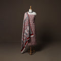 Red - Natural Dyed Cotton 3pc Unstitched Hand Block Bagh Print Dress Material Suit Set 13