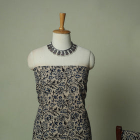 Pedana Kalamkari Hand Block Print Natural Dyed Cotton 3pc Unstitched Dress Material Suit Set 13