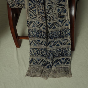 Pedana Kalamkari Hand Block Print Natural Dyed Cotton 3pc Unstitched Dress Material Suit Set 13