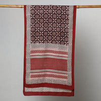 Red - Bagh Hand Block Printed Cotton Stole