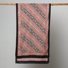 Red Bagh Hand Block Printed Cotton Stole 