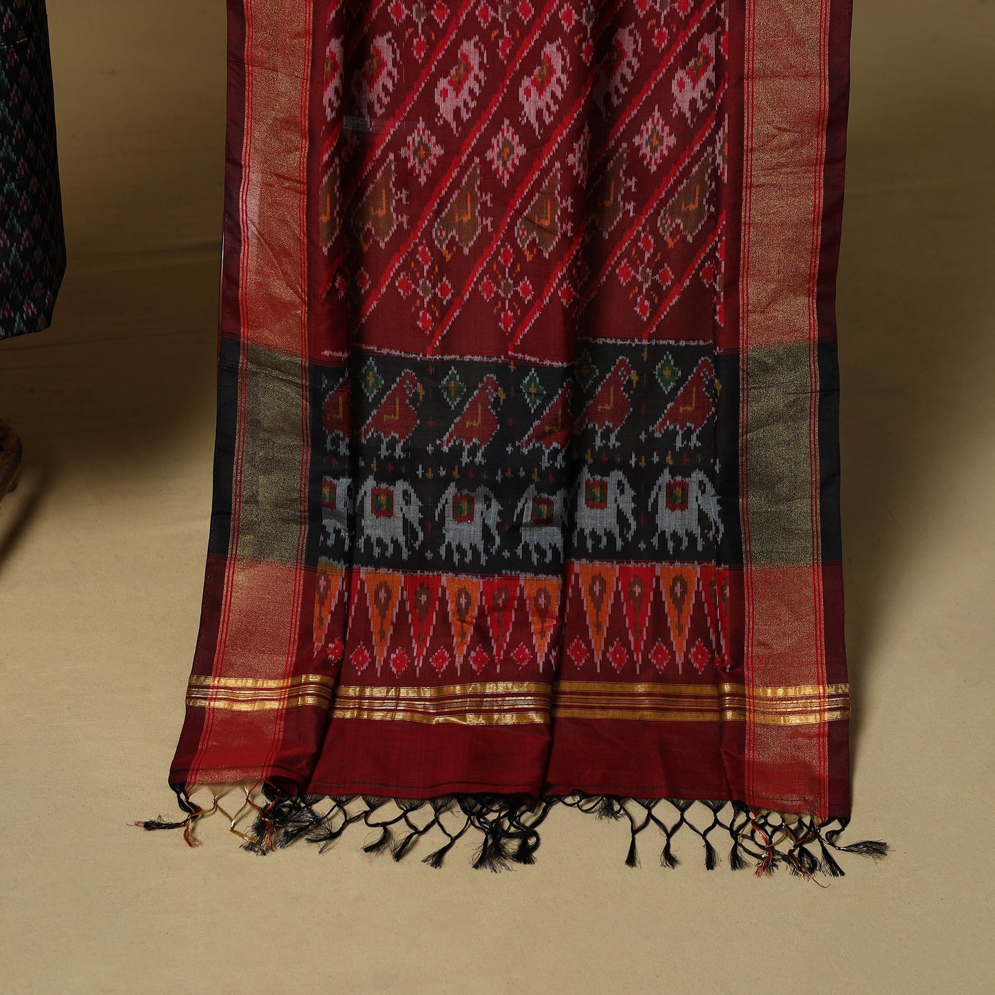 Handloom Sico Pochampally Ikat 2pc Unstitched Dress Material 01