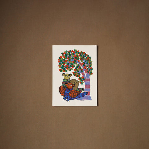 Multicolor - original folk art gond painting by choti tekam