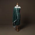 Green - Kutch Tie-Dye Cotton Satin 3pc Unstitched Bandhani Dress Material Suit Set 18