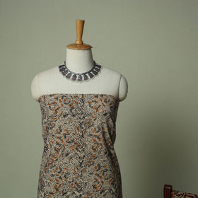 Pedana Kalamkari Hand Block Print Natural Dyed Cotton 3pc Unstitched Dress Material Suit Set 16
