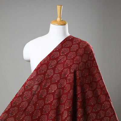 Red - Block Print Cotton Ajrakh Fabric 01