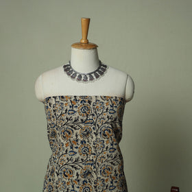 Pedana Kalamkari Hand Block Print Natural Dyed Cotton 3pc Unstitched Dress Material Suit Set 17