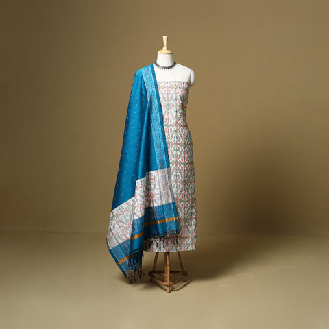 Handloom Sico Pochampally Ikat 2pc Unstitched Dress Material 05